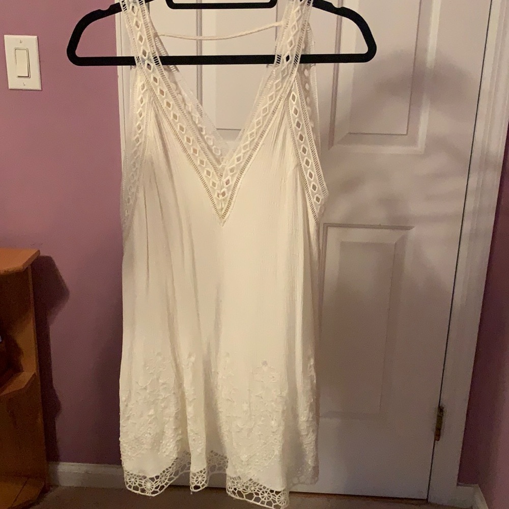Astr white loose fitted dress